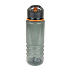 Branded 750ml Smoked PET Sports Bottle with Straw