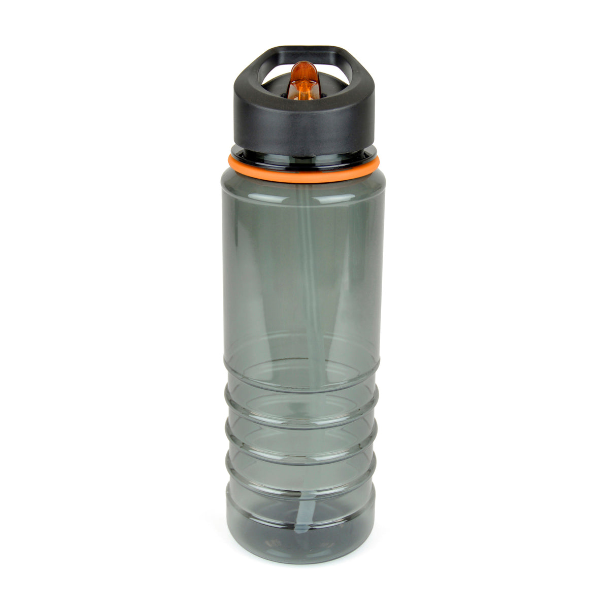 Branded 750ml Smoked PET Sports Bottle with Straw