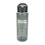 Branded 750ml Smoked PET Sports Bottle with Straw in White