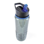 Branded 750ml Smoked PET Sports Bottle with Straw