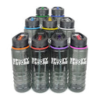 Branded 750ml Smoked PET Sports Bottle with Straw