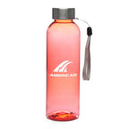 Branded 550ml RPET Bottle with Silver Screw Lid in Red
