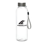 Branded 550ml RPET Bottle with Silver Screw Lid in Transparent