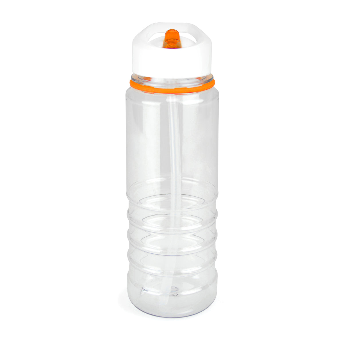 Branded 750ml Clear PET Bottle with White Lid and Sipper