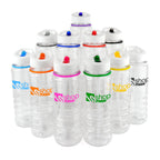 Branded 750ml Clear PET Bottle with White Lid and Sipper