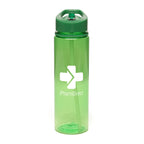 Branded Coloured RPET Drinks Bottle with Straw and Sipper in Green