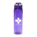 Branded Coloured RPET Drinks Bottle with Straw and Sipper in Purple