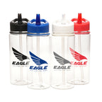 Branded 550ml Clear PET Sports Bottle with Straw