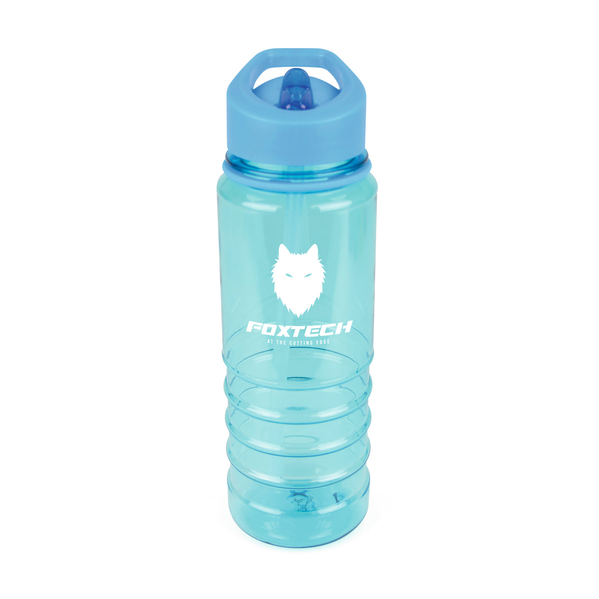 Branded 750ml Translucent Coloured PET Sports Bottle in Cyan