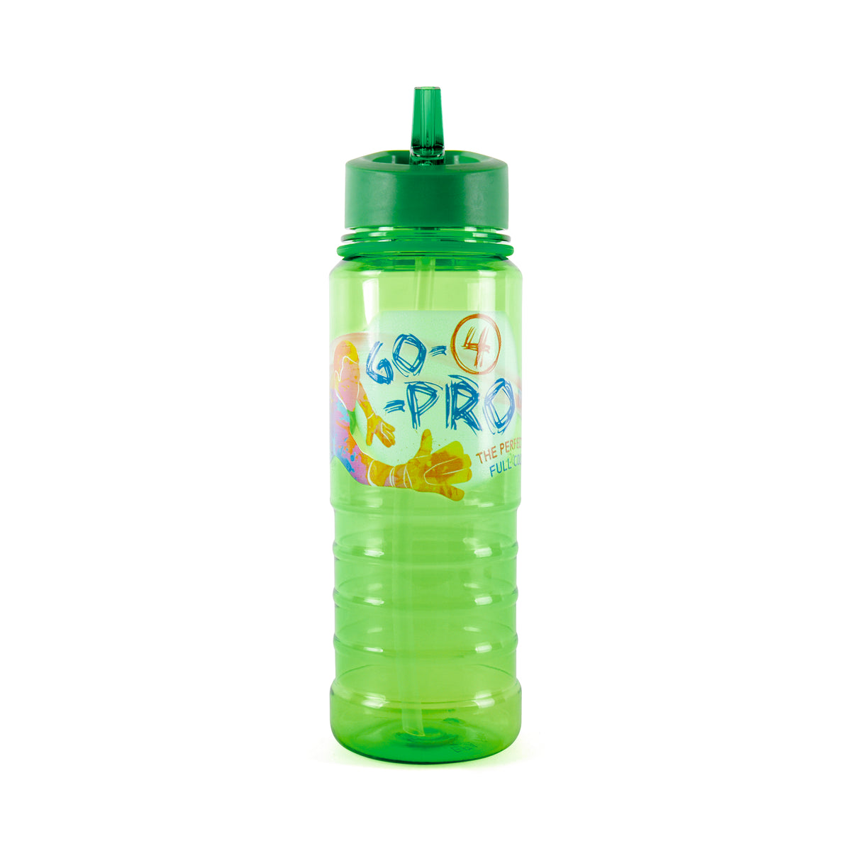 Branded 750ml Translucent Coloured PET Sports Bottle in Green