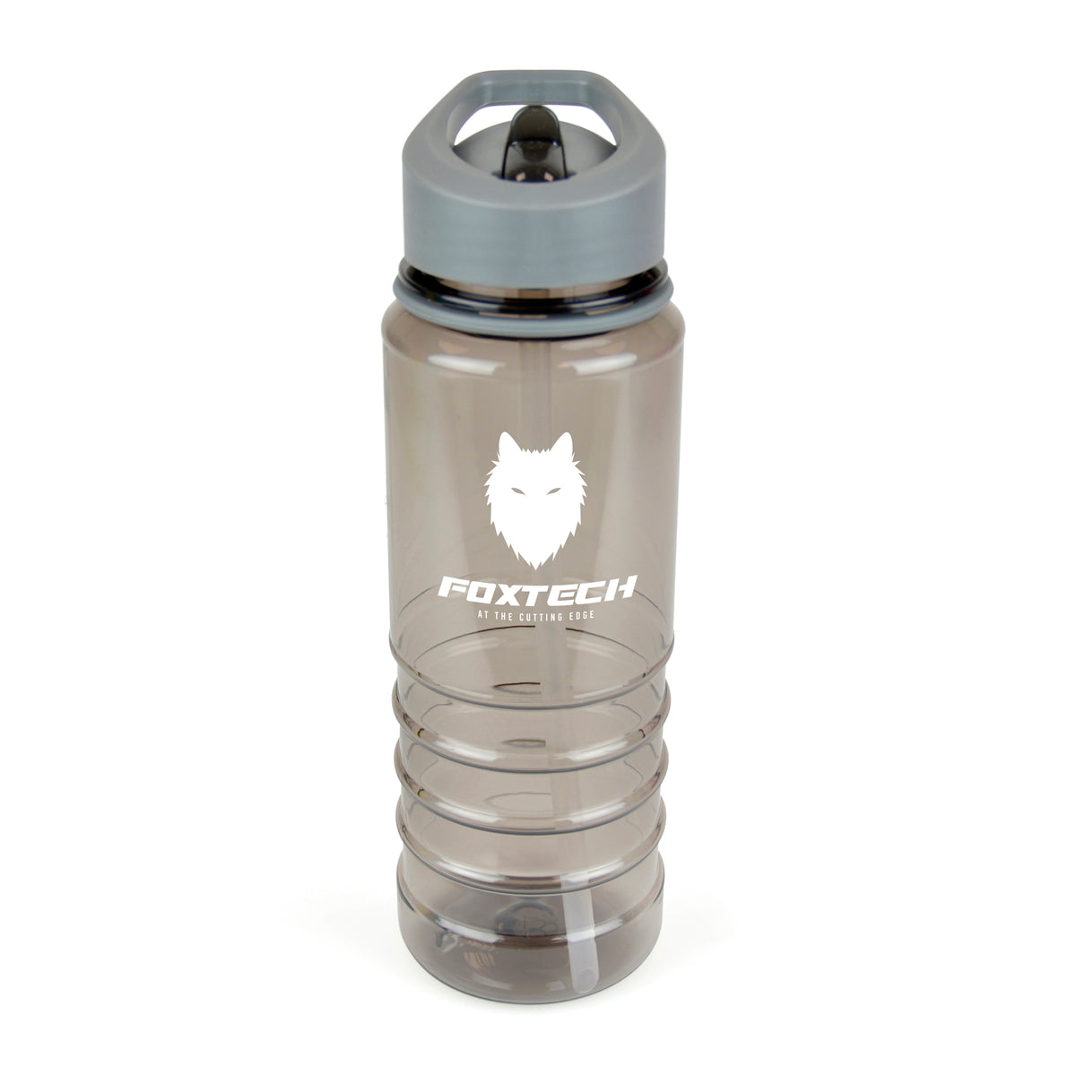 Branded 750ml Translucent Coloured PET Sports Bottle in Grey