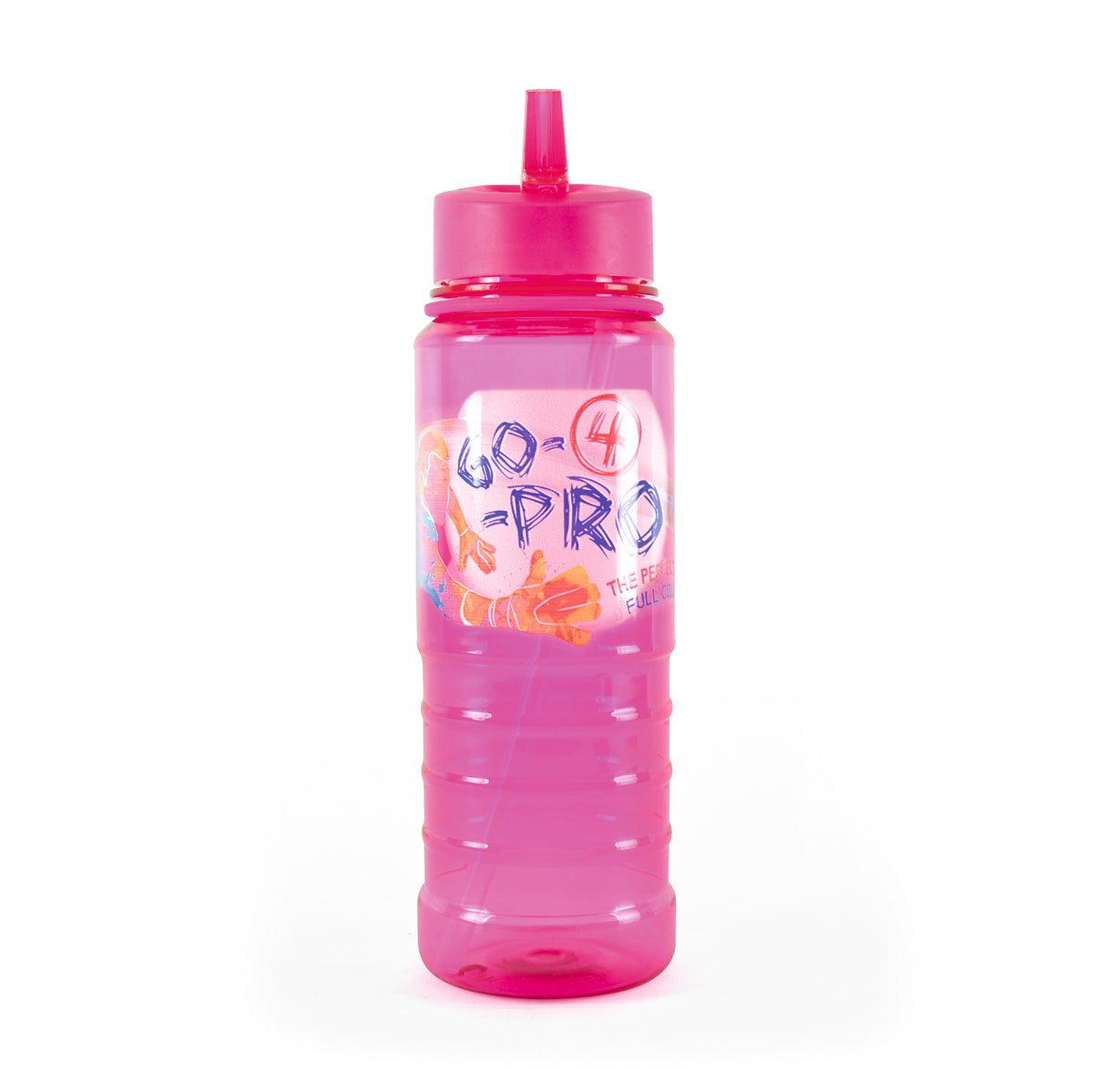 Branded 750ml Translucent Coloured PET Sports Bottle in Pink