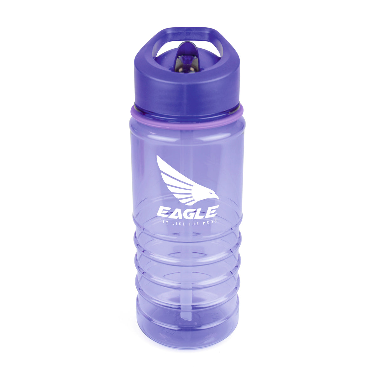 Branded 550ml Translucent Coloured Bottle with Ridged Grip in Purple