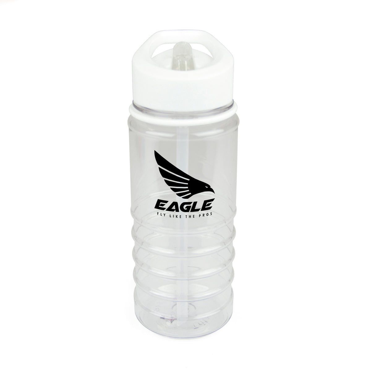 Branded 550ml Translucent Coloured Bottle with Ridged Grip in White