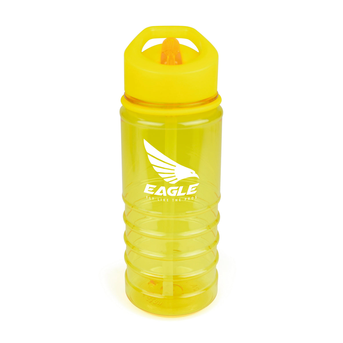 Branded 550ml Translucent Coloured Bottle with Ridged Grip in Yellow
