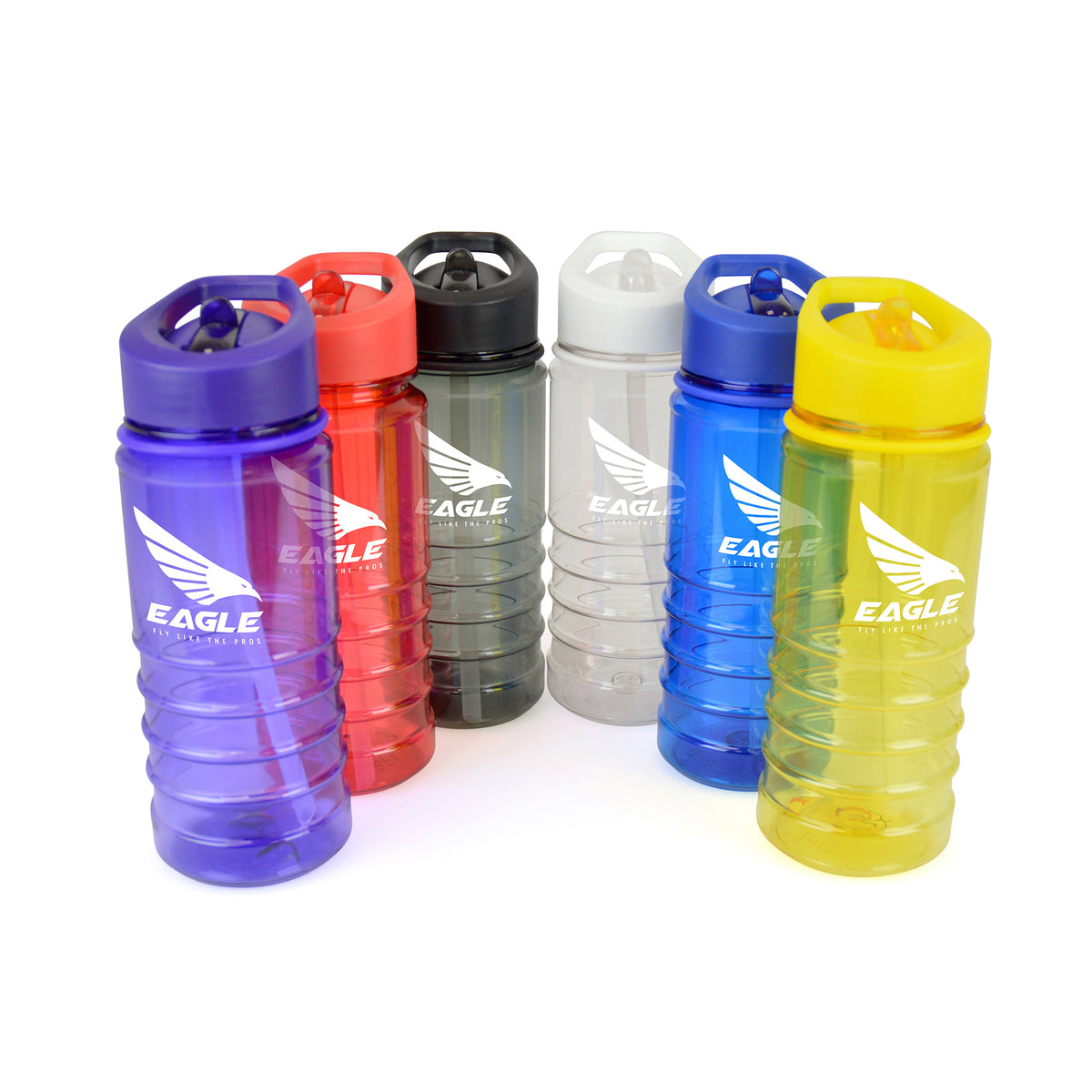 Branded 550ml Translucent Coloured Bottle with Ridged Grip