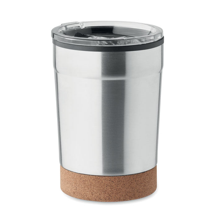 Branded Stainless Steel and Cork Tumbler