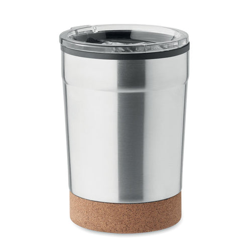 Branded Stainless Steel and Cork Tumbler