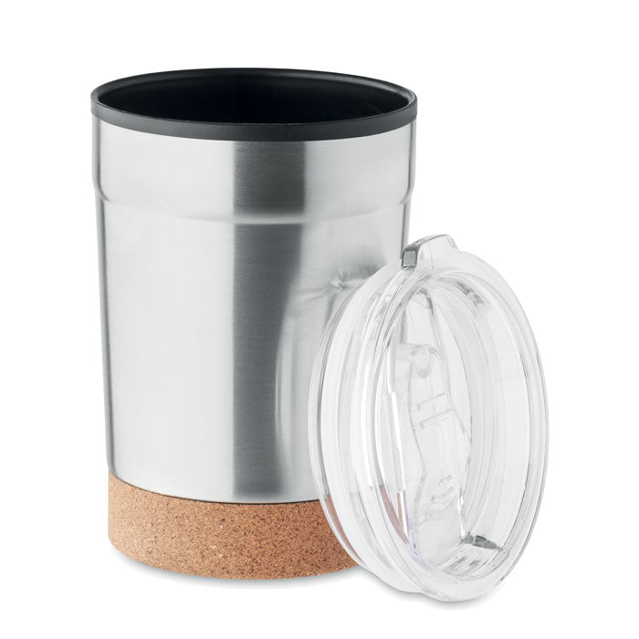Branded Stainless Steel and Cork Tumbler