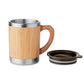 Stainless Steel and Bamboo Tumbler with Handle