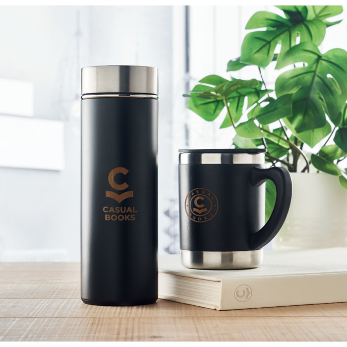 Stainless Steel and Bamboo Tumbler with Handle