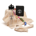 Branded Eco Cotton Shopper, Bottle & Charger Gift Set in Black