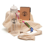 Branded Eco Cotton Shopper, Bottle & Charger Gift Set in White