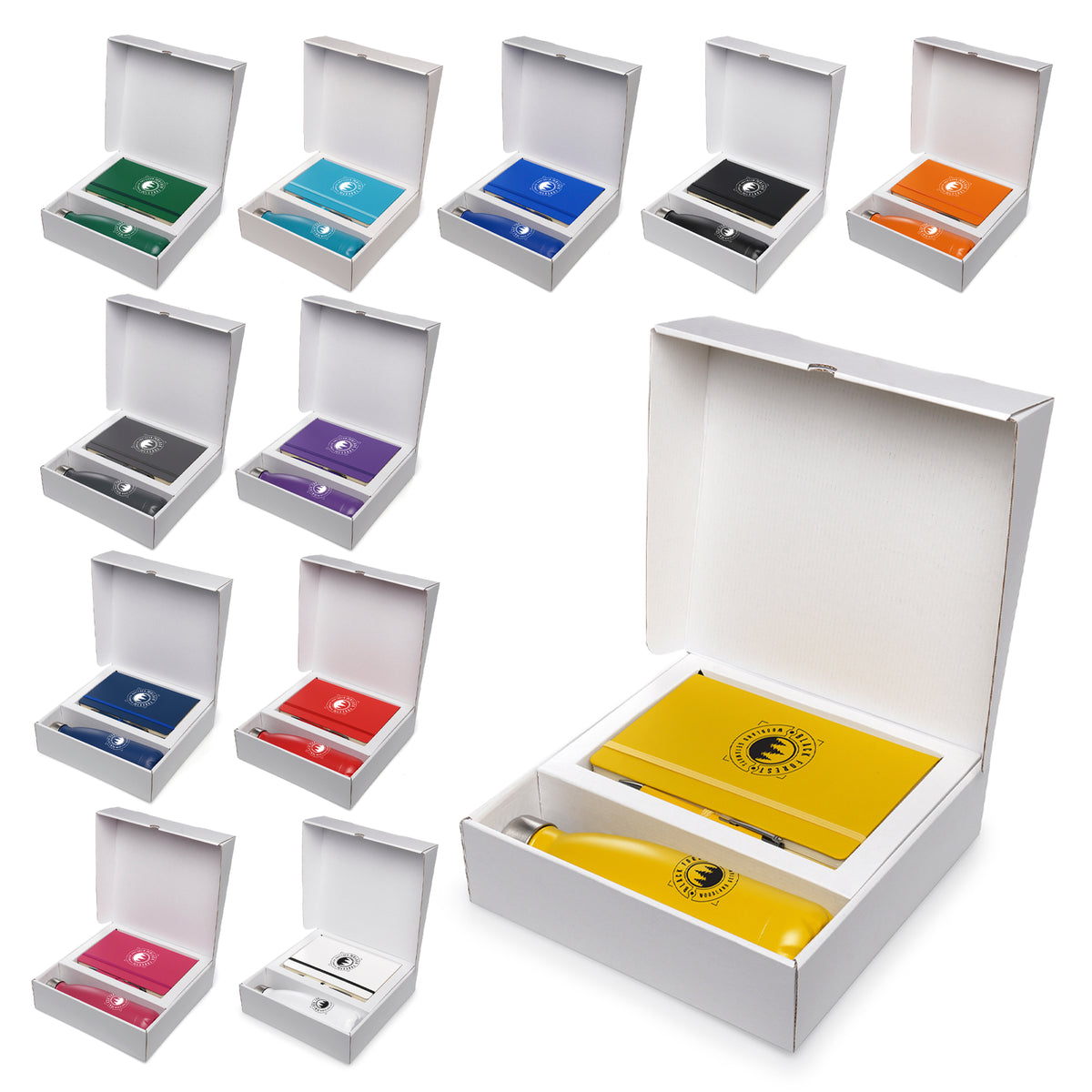 Branded Gift Set with Notebook, Pen and Insulated Bottle
