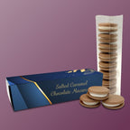 Branded chocolate macarons, box of 8