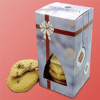 Branded boxed biscuits in a personalised windowed box