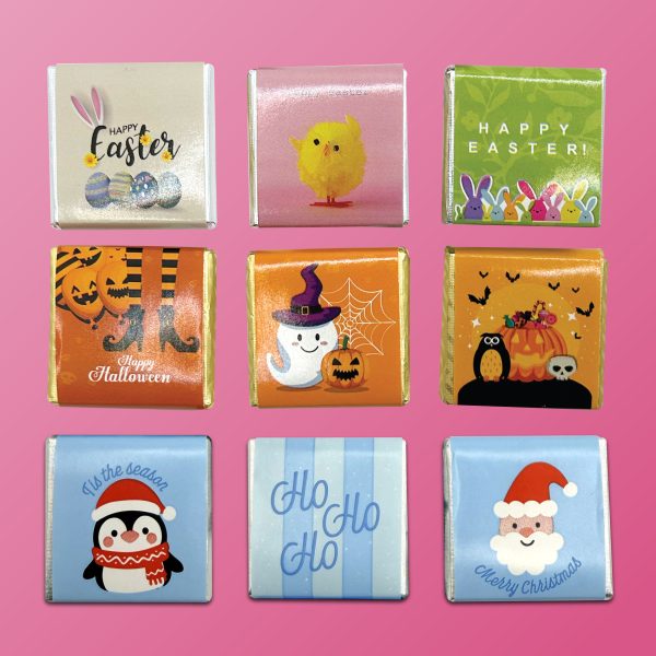 Branded Neapolitan chocolates, seasonal wrap