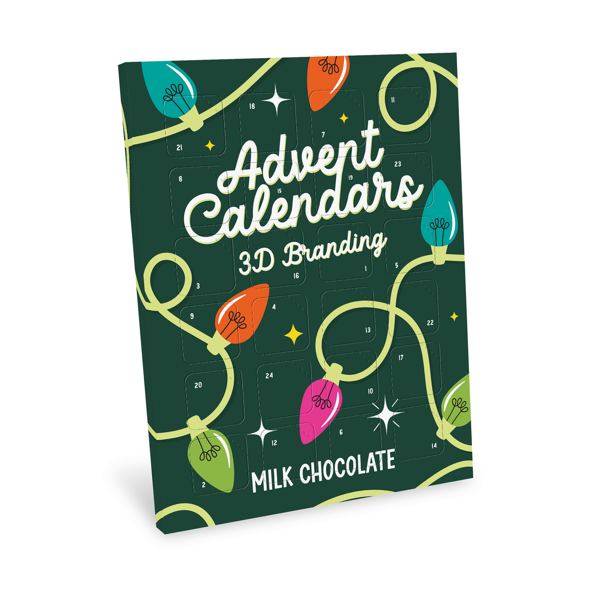 Unbranded 3D chocolate advent calendar, milk chocolate