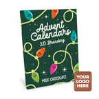 Branded 3D milk chocolate advent calendar, front view