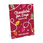 Branded 3D vegan dark chocolate advent calendar, close-up of moulded tiles