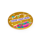 Branded chocolate medallion, alternate view