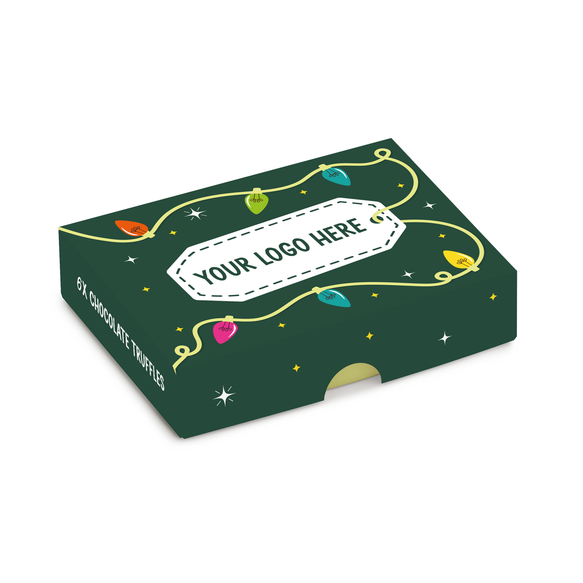 Branded assorted truffle box, closed view