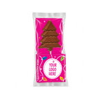 Branded festive chocolate lolly, milk chocolate Christmas tree