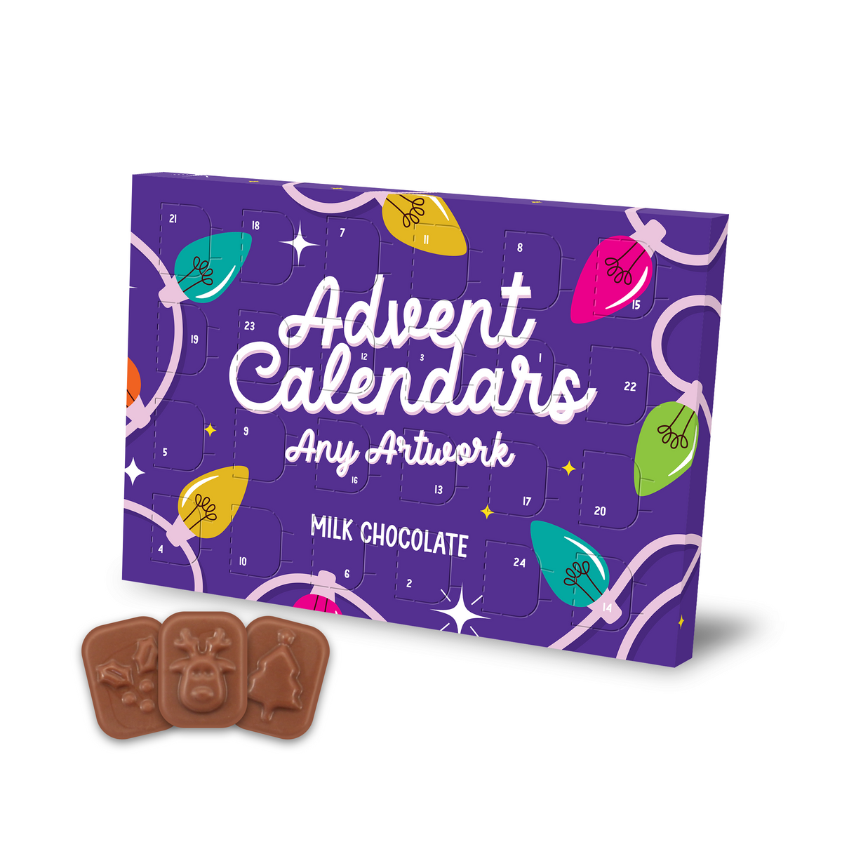 Branded Chocolate Mini Advent Calendar, milk chocolate