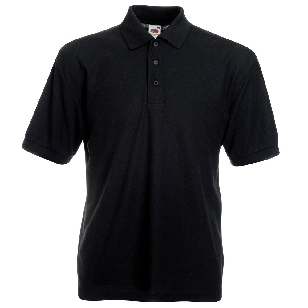 Branded Men's Polyester Cotton 65/35 Polo Shirt in Black