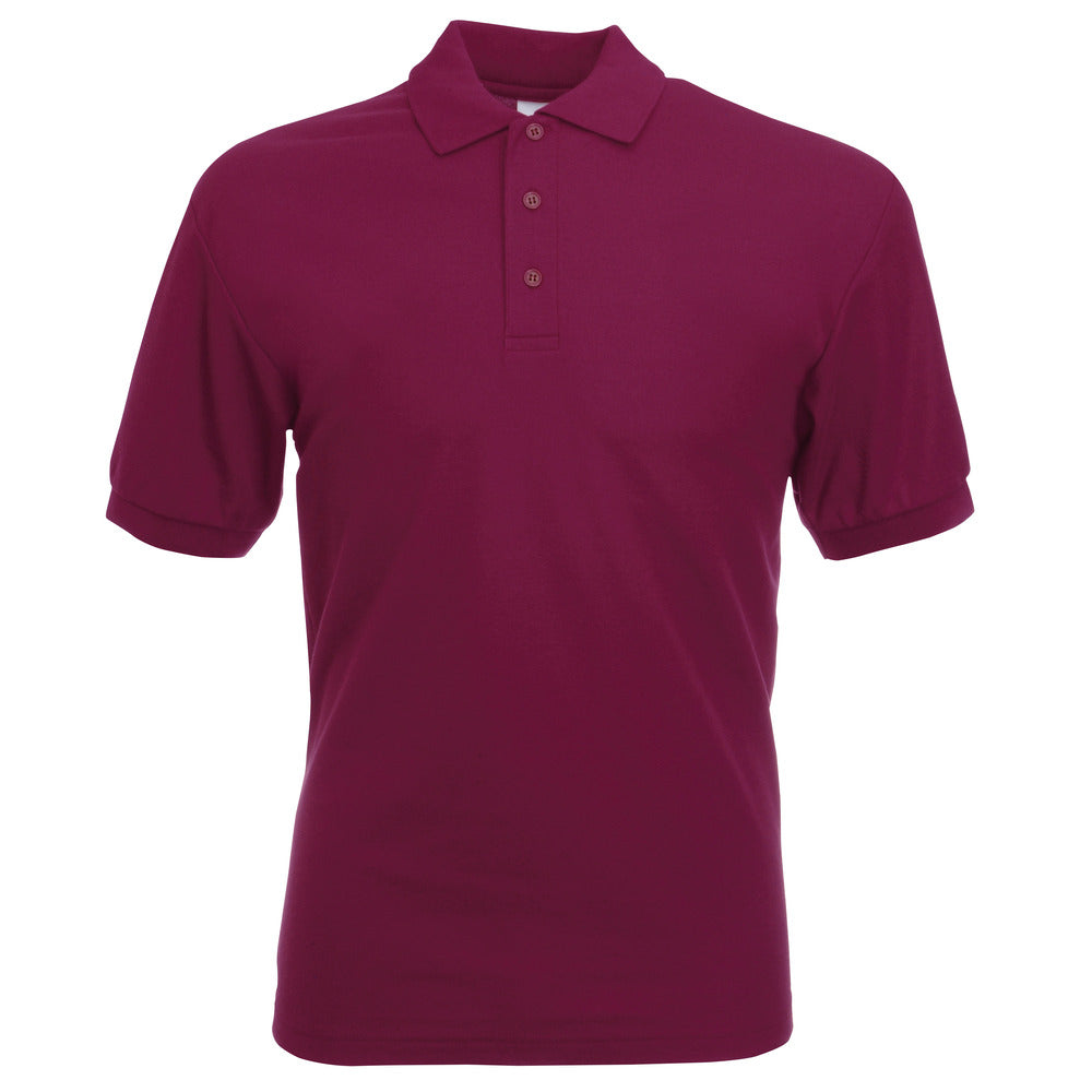 Branded Men's Polyester Cotton 65/35 Polo Shirt in Burgandy