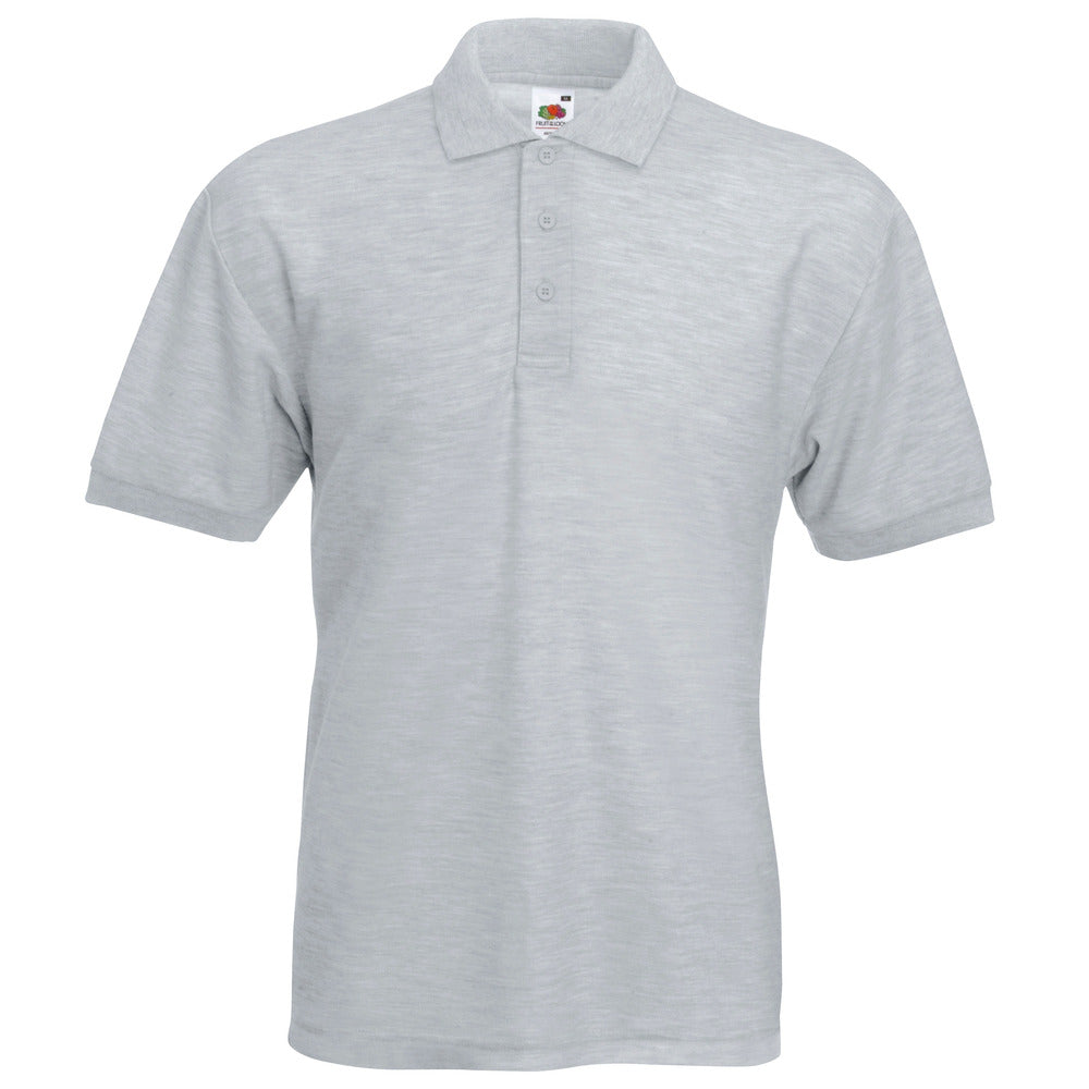 Branded Men's Polyester Cotton 65/35 Polo Shirt in Heather Grey