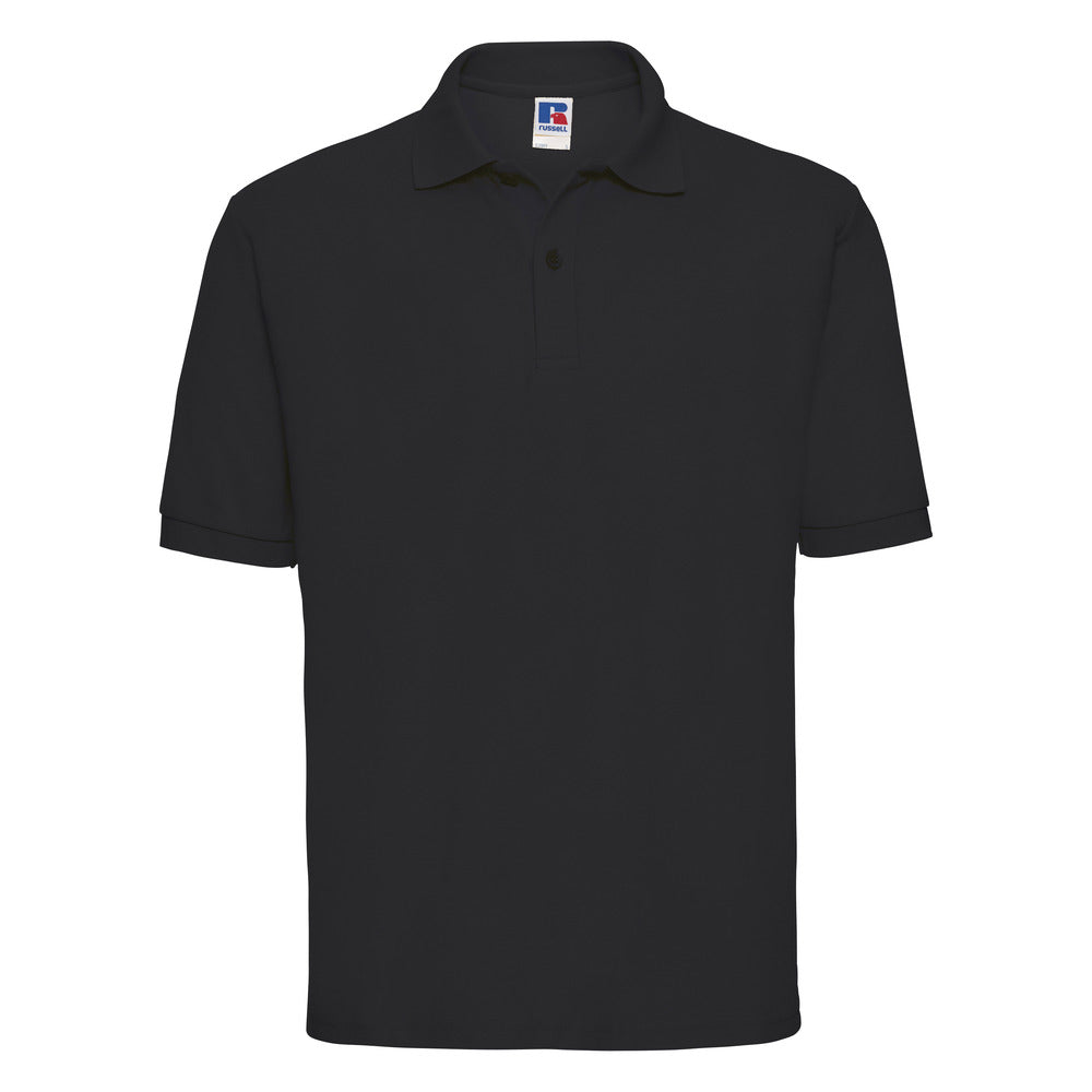 Branded Men's Classic Polyester Cotton Pique Polo in Black