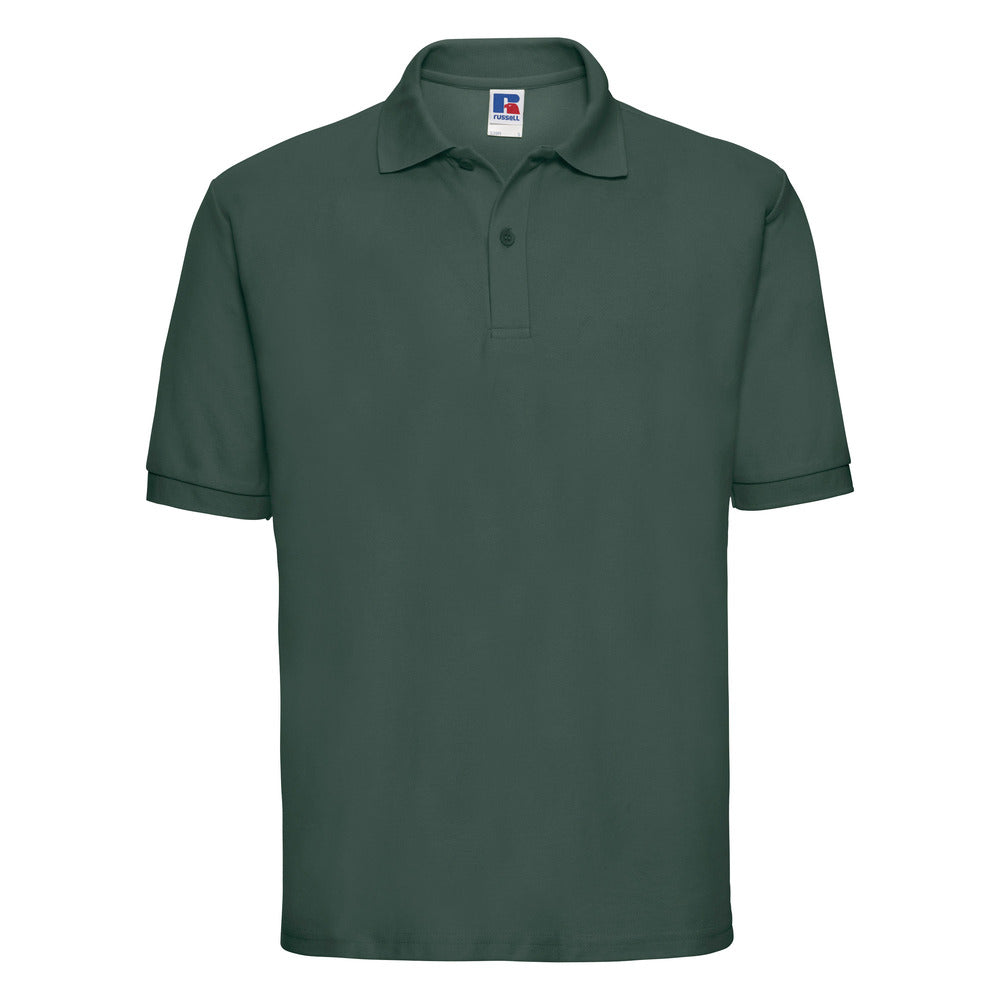 Branded Men's Classic Polyester Cotton Pique Polo in Bottle Green