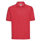 Branded Men's Classic Polyester Cotton Pique Polo in Bright Red