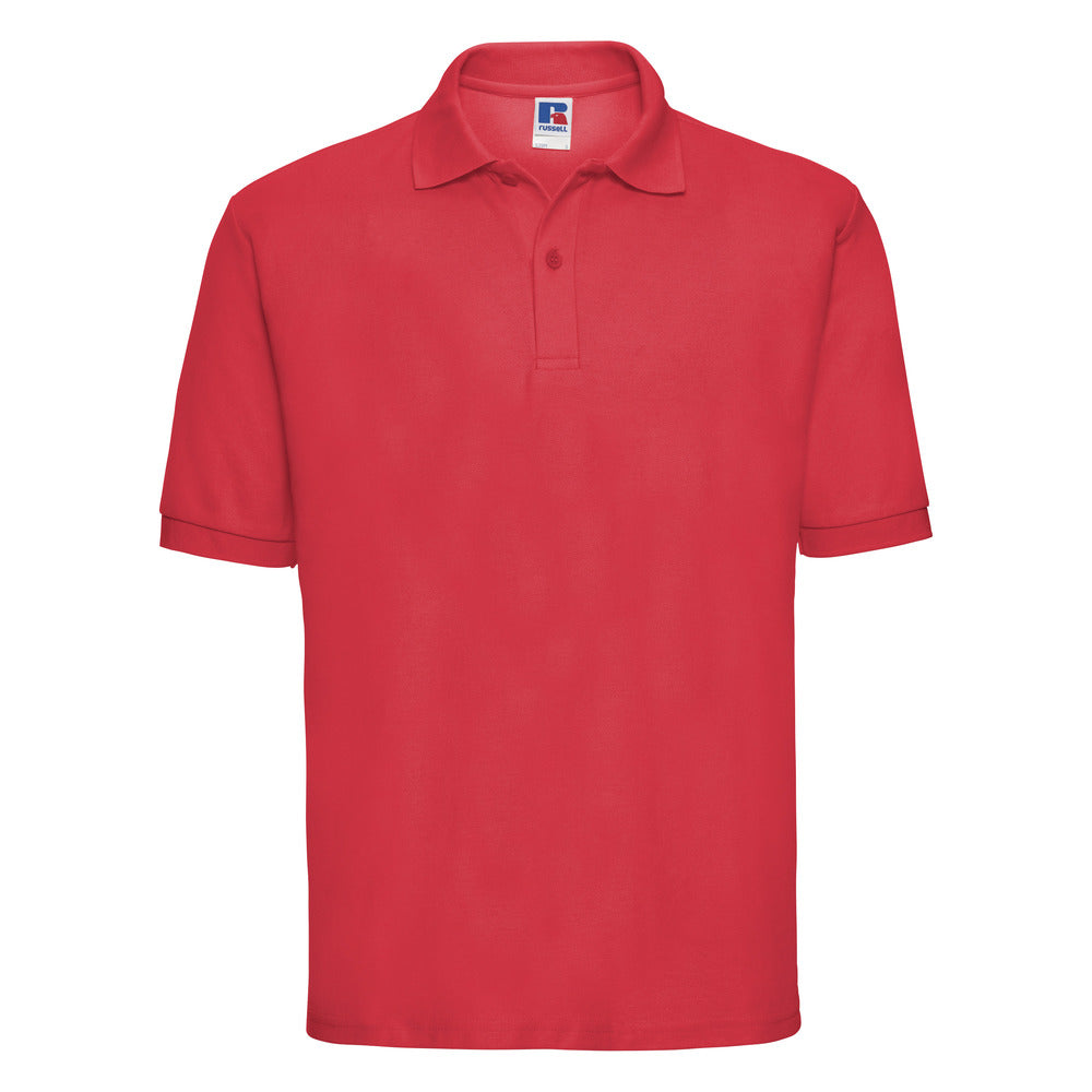 Branded Men's Classic Polyester Cotton Pique Polo in Bright Red