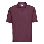 Branded Men's Classic Polyester Cotton Pique Polo in Burgandy