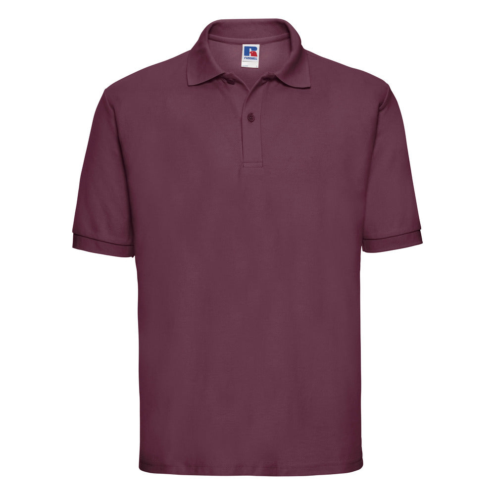 Branded Men's Classic Polyester Cotton Pique Polo in Burgandy