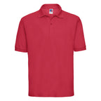 Branded Men's Classic Polyester Cotton Pique Polo in Classic Red