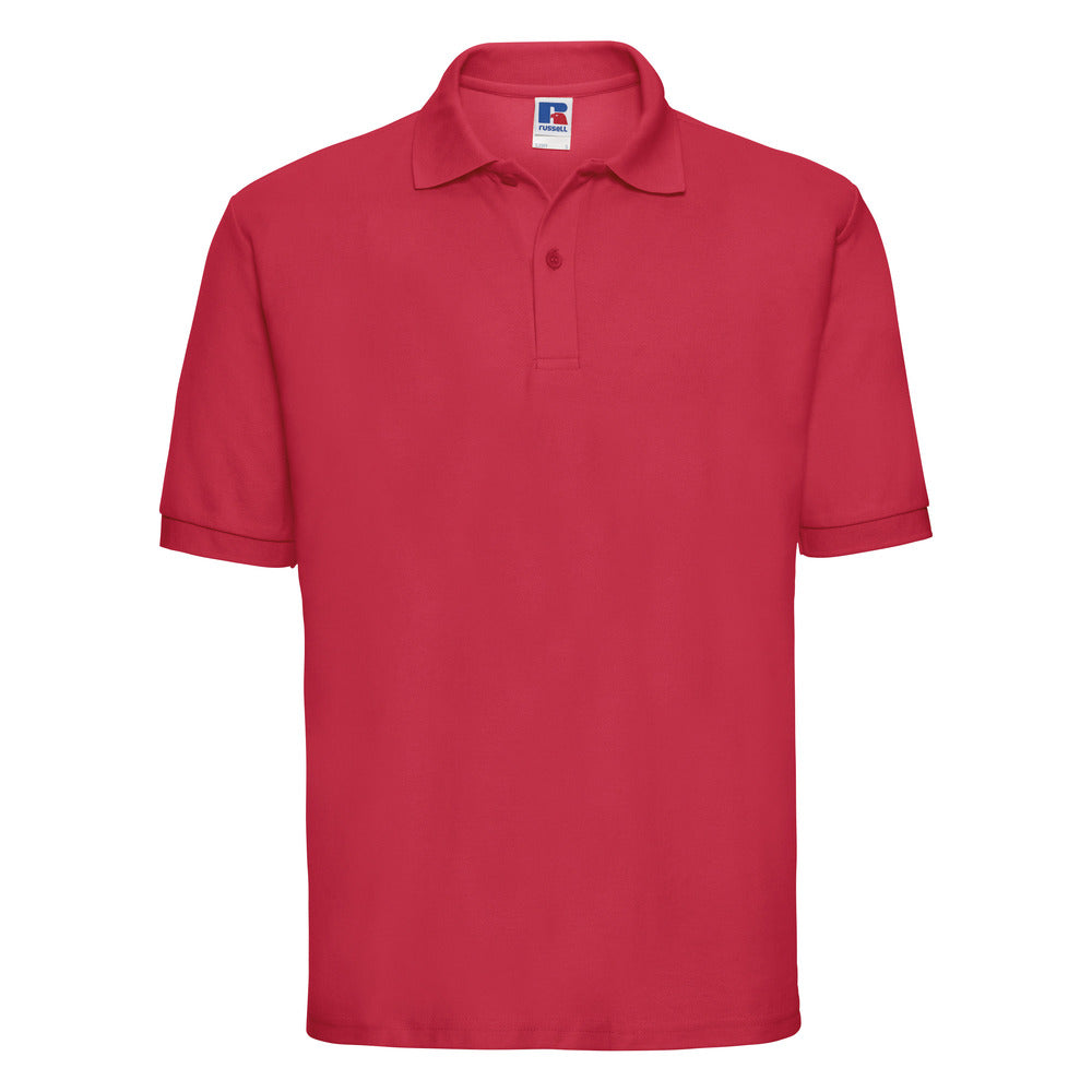 Branded Men's Classic Polyester Cotton Pique Polo in Classic Red