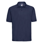 Branded Men's Classic Polyester Cotton Pique Polo in French Navy